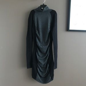 Black and grey sweater dress